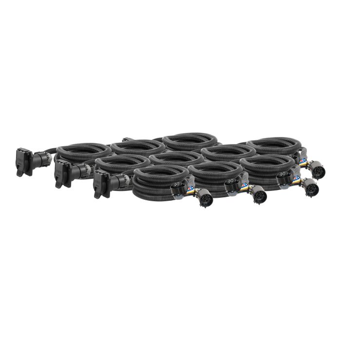 Curt Manufacturing - 10' Custom Wiring Harness Extensions (Adds 7-Way RV Blade to Truck Bed, 10-Pack)