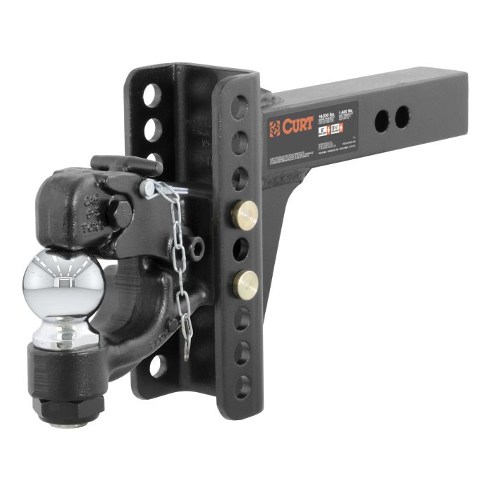 Curt Manufacturing - Adjustable Channel Mount with 2-5/16" Ball & Pintle (2" Shank, 13,000 lbs.)