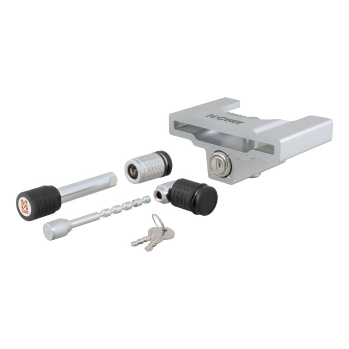 Curt Manufacturing - Hitch & Coupler Lock Set (2" Receiver, 1/2" to 2-1/2" Latch, 2" & 2-1/2" Lip)