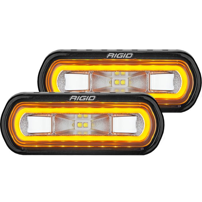 Rigid Industries - Par de Faros Auxiliares SR-L  Series Spreader Con Retroiluminacion Halo Ambar