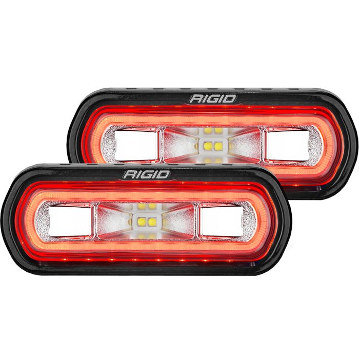 Rigid Industries - Par de Faros Auxiliares SR-L  Series Spreader Con Retroiluminacion Halo Rojo