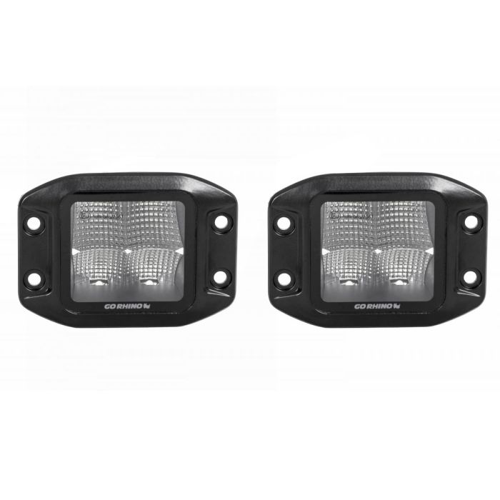 Go Rhino - Faros CUBEIT 3" Flush Mount GR Blackout Series 1 Par Flood