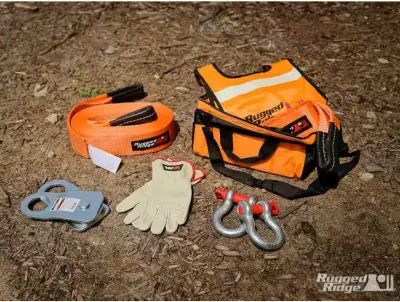 Rugged Ridge - Kit de Recuperación 20,000lbs. (Polea, Eslinga, Guantes, Shackles, etc.) Rugged Ridge Aplicación Universal - Image 2