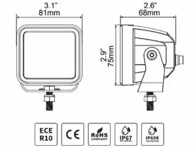 Go Rhino - Faros CUBEIT 3" GR Blackout Series 2 Pares Spot - Image 6